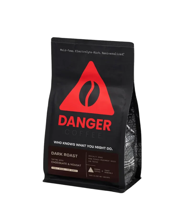 Buy Danger Coffee Dark Roast Ground Mineralized Coffee at LiveHelfi