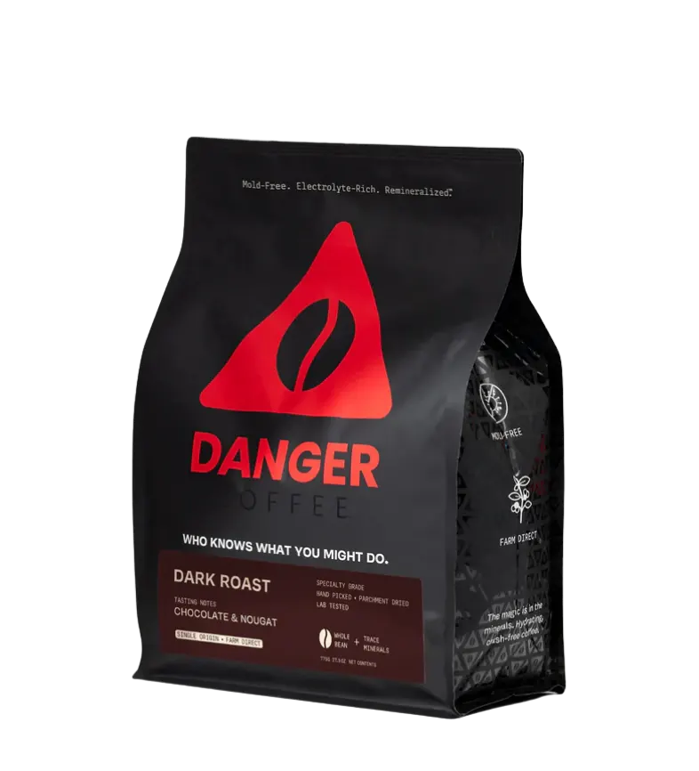 Buy Danger Coffee Dark Roast Whole Bean Mineralized Coffee 775 gr at LiveHelfi