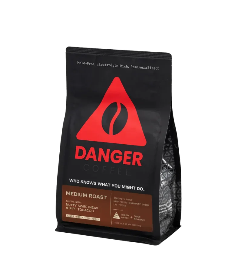 Buy Danger Coffee Medium Roast Ground Mineralized Coffee at LiveHelfi